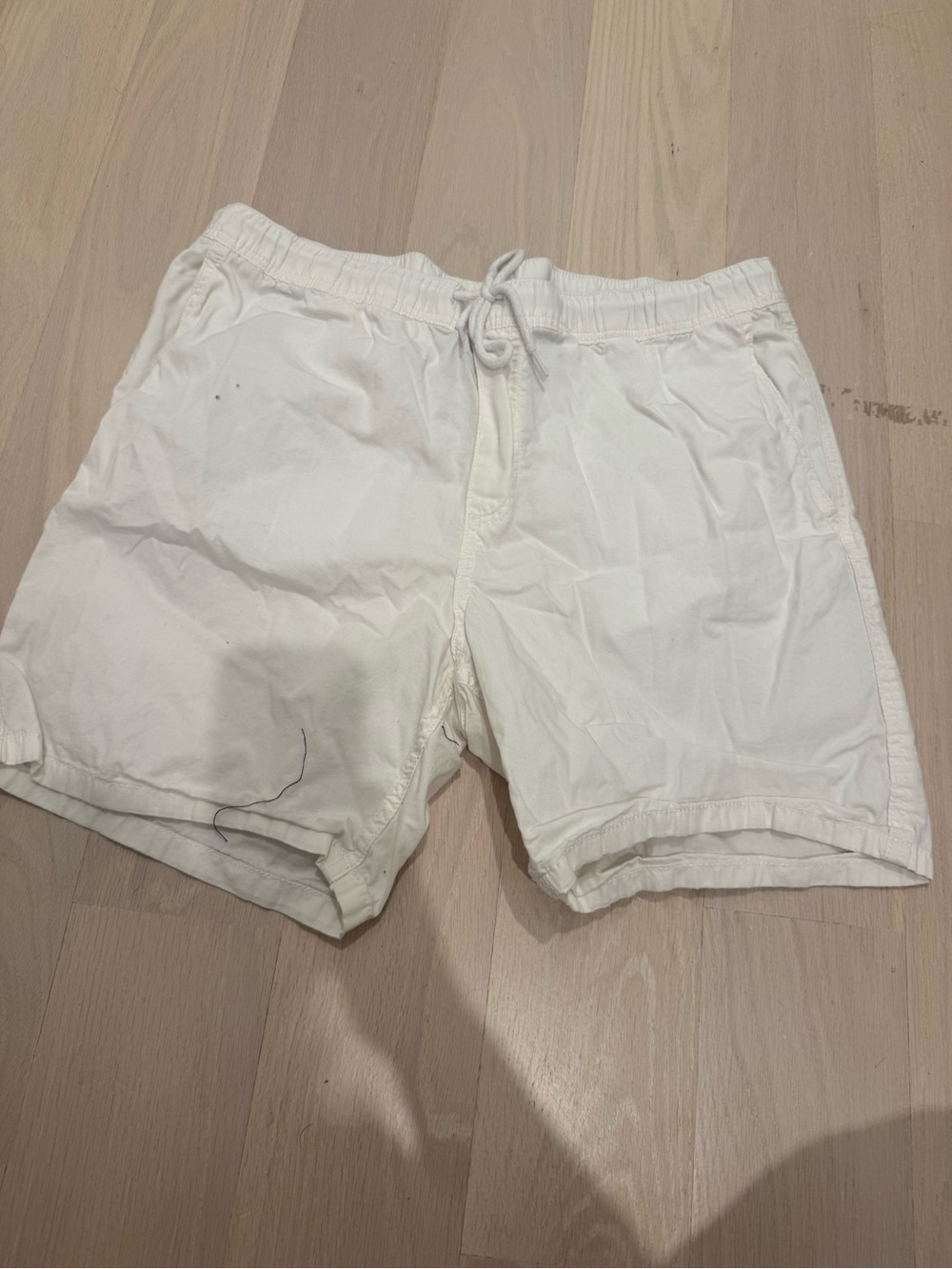 H&M White Drawstring Athletic Shorts